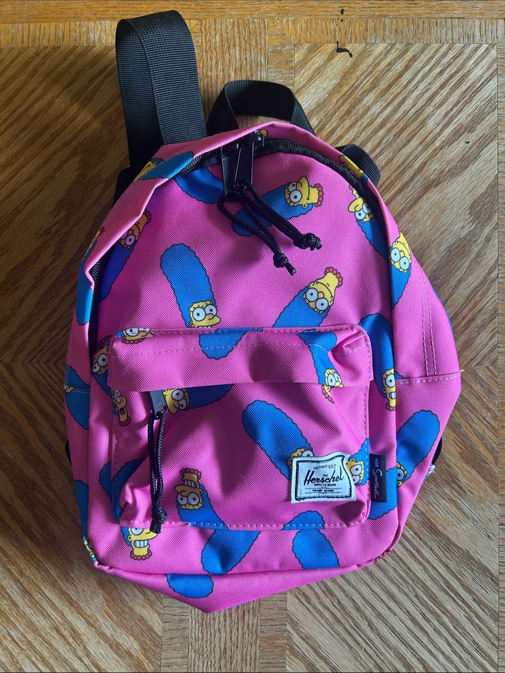 Herschel Supply Company Pink Kids Mini Backpack with Blue Marge Simpson Print